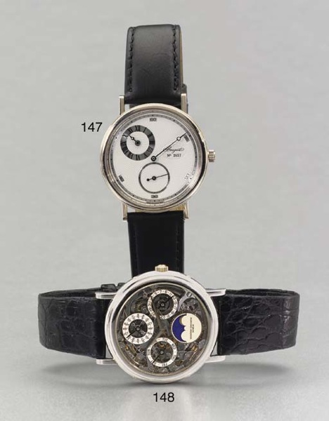 BREGUET. AN 18K WHITE GOLD WRISTWATCH WITH REGULATOR DIAL