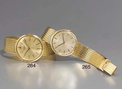 PATEK PHILIPPE. AN 18K GOLD BRACELET WATCH