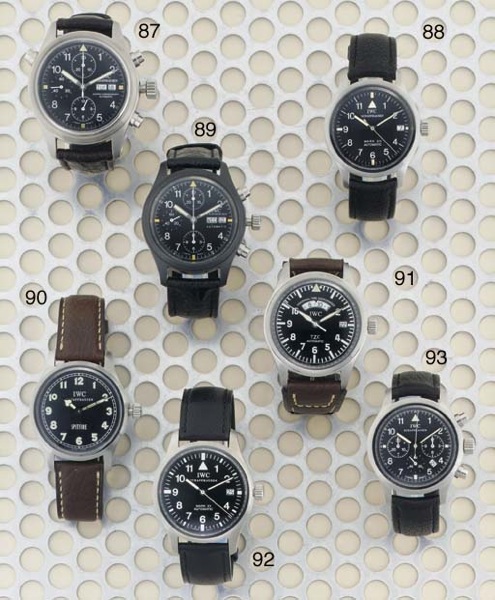 International Watch Co. An Unusual Black Ceramic Cased Anti-Magnetic Water Resistant Automatic Aviator's Chronograph Wristwatch with Day and Date