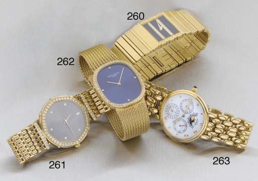 Patek Philippe. An 18ct Gold and Diamond Oval Cased Quartz Wristwatch