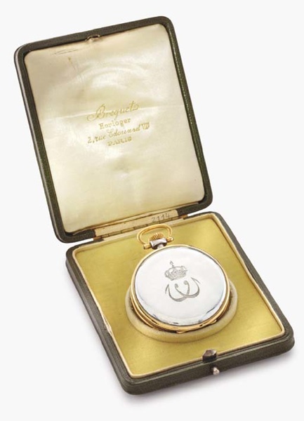 Breguet. A fine and rare 18K gold and silver openface keyless lever dress watch, made for King Fouad I