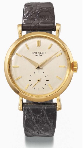 Patek Philippe. A fine and rare large 18K gold wristwatch