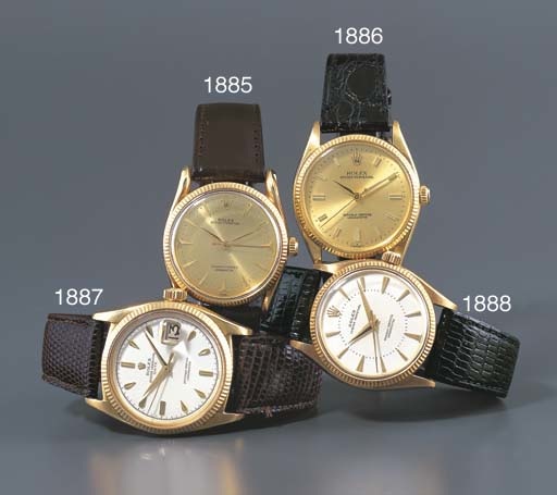 ROLEX. AN 18K GOLD SELF-WINDING WRISTWATCH WITH SWEEP CENTRE SECONDS AND DATE