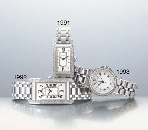 BREGUET. A FINE LADY'S 18K WHITE GOLD AND DIAMOND-SET SELF-WINDING WRISTWATCH WITH SWEEP CENTRE SECONDS, DATE, BRACELET AND MOTHER-OF-PEARL DIAL