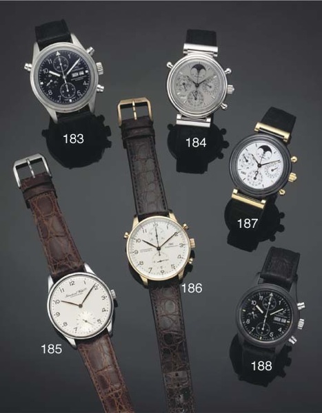 International Watch Co. An Unusal Black Ceramic Anti-Magnetic Water Resistant Chronograph wristwatch with Day and Date