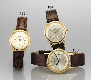 VACHERON CONSTANTIN. AN 18K GOLD AUTOMATIC WRISTWATCH WITH DATE AND SWEEP SECONDS
