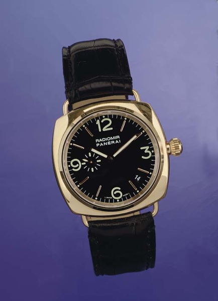 PANERAI. A FINE AND LARGE LIMITED EDITION 18K PINK GOLD CUSHION AUTOMATIC WRISTWATCH WITH DATE