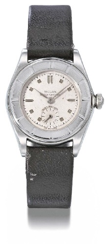 Rolex. An unusual stainless steel mid-size self-winding waterproof wristwatch