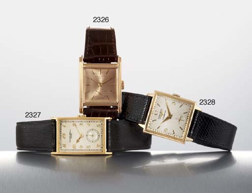 PATEK PHILIPPE. AN 18K GOLD RECTANGULAR WRISTWATCH