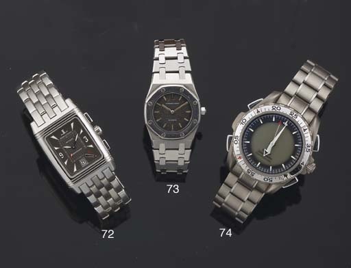 Omega. A Titanium Quartz Wristwatch with Digital Chronograph and Alarm