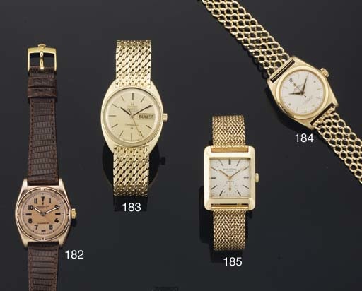 Rolex. A Pink Gold Centre Seconds Water Resistant Wristwatch with Stainless Steel Back