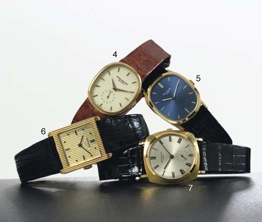 PATEK PHILIPPE. AN 18K GOLD SQUARE WRISTWATCH