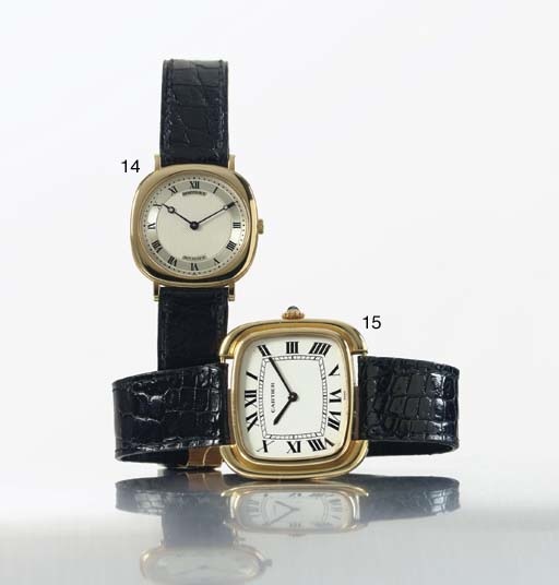 BREGUET. AN 18K GOLD CUSHION WRISTWATCH