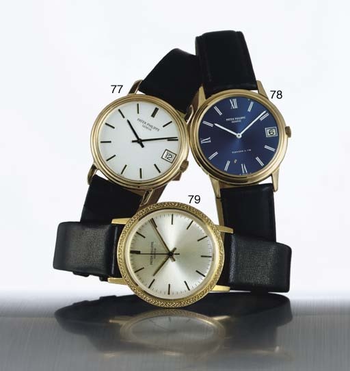 PATEK PHILIPPE. AN 18K GOLD AUTOMATIC WRISTWATCH WITH DATE