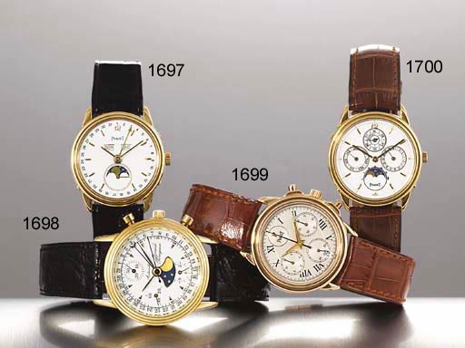 PIAGET. AN 18K PINK GOLD AUTOMATIC CHRONOGRAPH WRISTWATCH WITH DATE