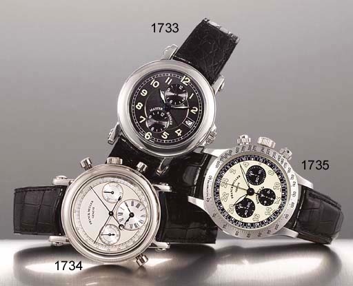 FRANCK MULLER. A FINE 18K WHITE GOLD AUTOMATIC SPLIT SECOND CHRONOGRAPH WRISTWATCH