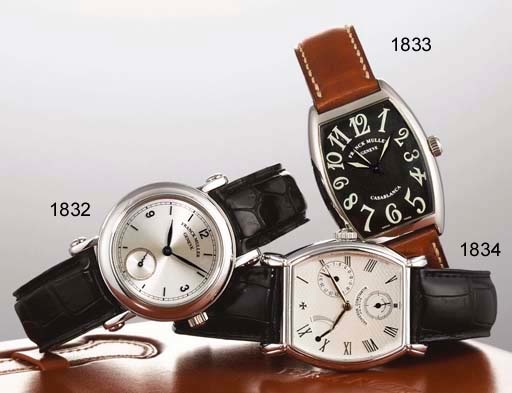 FRANCK MULLER. A FINE PLATINUM AUTOMATIC WRISTWATCH