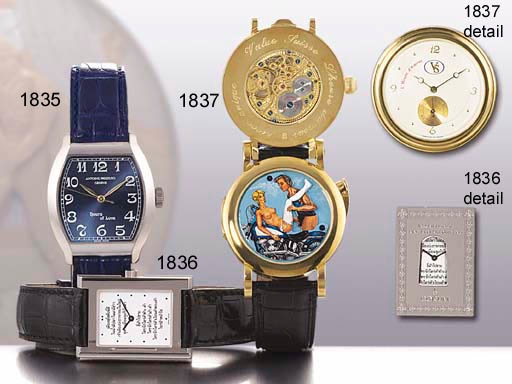 CORUM. A LIMITED EDITION 18K WHITE GOLD BOOK-FORM WRISTWATCH