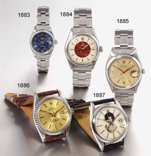 ROLEX. A STAINLESS STEEL WRISTWATCH WITH SWEEP CENTRE SECONDS, DATE AND BRACELET