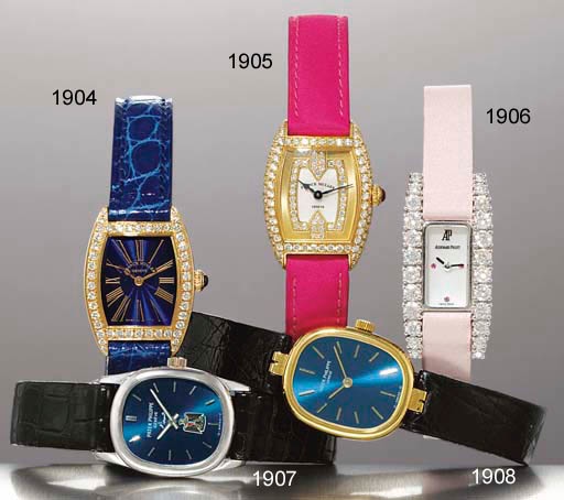 PATEK PHILIPPE. A FINE LADY'S 18K WHITE GOLD OVAL WRISTWATCH