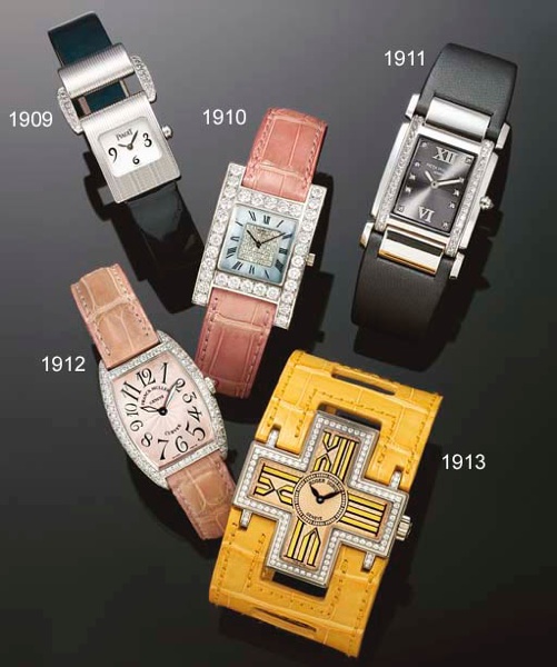 FRANCK MULLER. A LADY'S 18K WHITE GOLD AND DIAMOND-SET TONNEAU-SHAPED WRISTWATCH