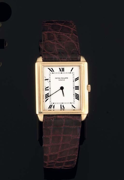 Patek Philippe. An 18ct Gold Rectangular Cased Wristwatch