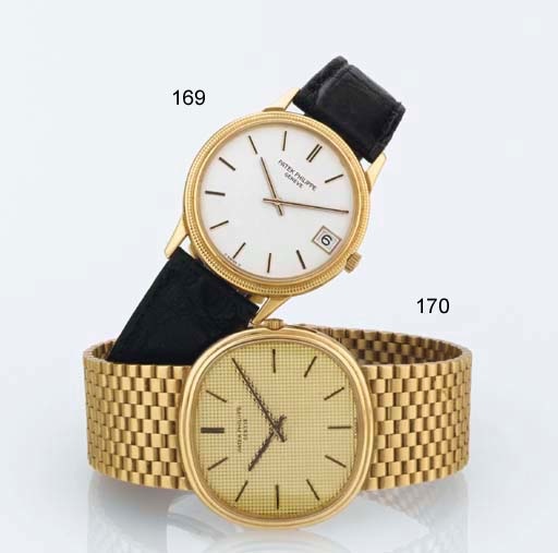 PATEK PHILIPPE. AN 18K GOLD AUTOMATIC WRISTWATCH WITH DATE