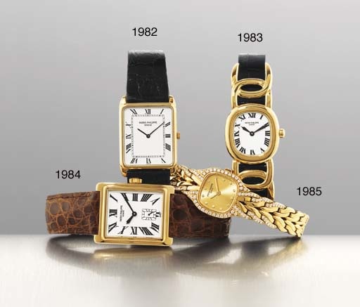 PATEK PHILIPPE. A FINE 18K GOLD RECTANGULAR WRISTWATCH