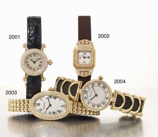 CARTIER. A LADY'S 18K GOLD AND DIAMOND-SET WRISTWATCH