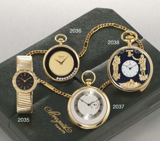 BULGARI. A LADY'S 18K THREE-COLOURED GOLD BANGLE-WATCH
