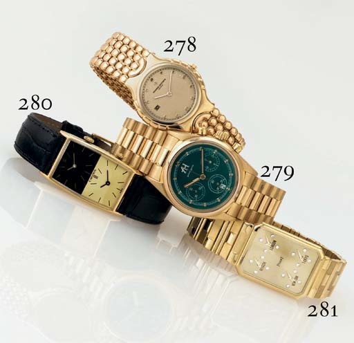VACHERON CONSTANTIN. AN 18K GOLD BRACELET WATCH WITH DATE