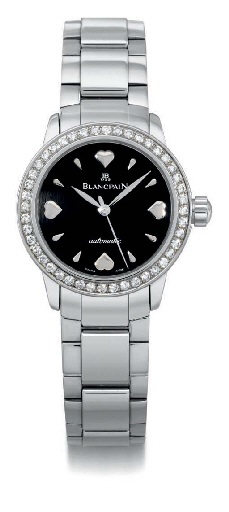 Blancpain. A fine stainless steel and diamond-set ladies self-winding water-resistant wristwatch with sweep centre seconds and bracelet