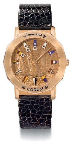 Corum. An 18K pink gold limited edition polygonal-shaped wristwatch