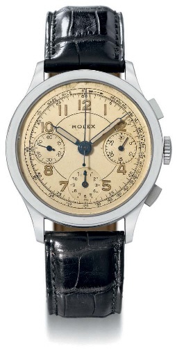 Rolex. A fine, rare and large stainless steel chronograph wristwatch