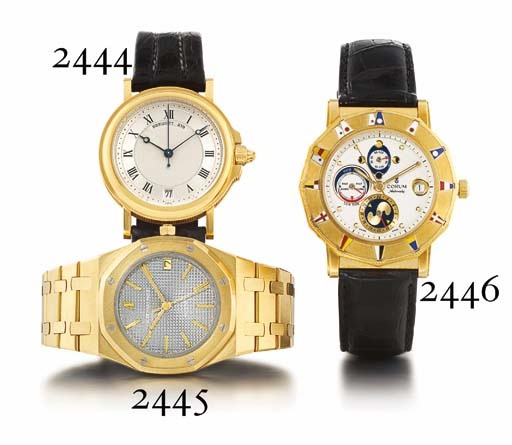 CORUM. A RARE LIMITED EDITION 18K GOLD DODECAHEDRAL AUTOMATIC WRISTWATCH WITH CENTRE SECONDS, DATE AND TIDE INDICATION