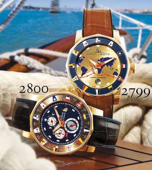 CORUM. A LARGE 18K PINK GOLD DODECAHEDRAL AUTOMATIC WRISTWATCH WITH CENTRE SECONDS, DATE AND TIDE INDICATION