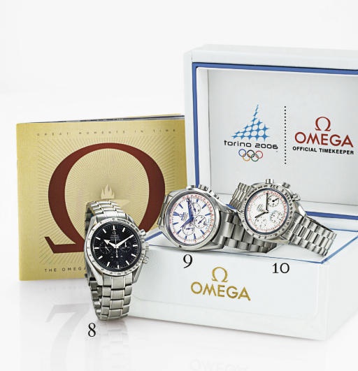 OMEGA. A LARGE STAINLESS STEEL AUTOMATIC CHRONOGRAPH WRISTWATCH WITH DATE AND BRACELET