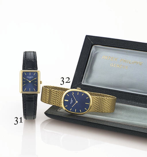 PATEK PHILIPPE. A LADY'S 18K GOLD RECTANGULAR WRISTWATCH