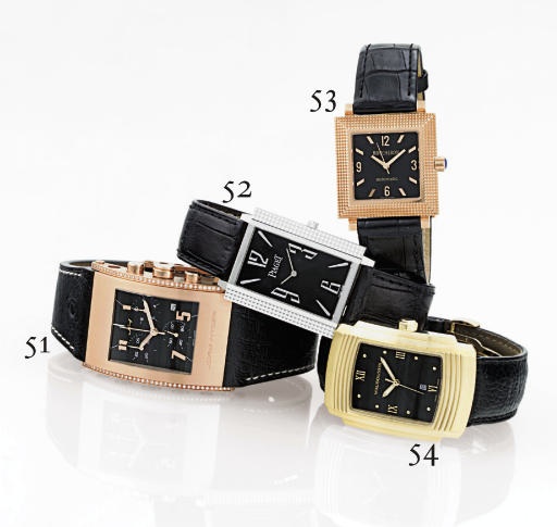 PIAGET. AN 18K WHITE GOLD RECTANGULAR WRISTWATCH