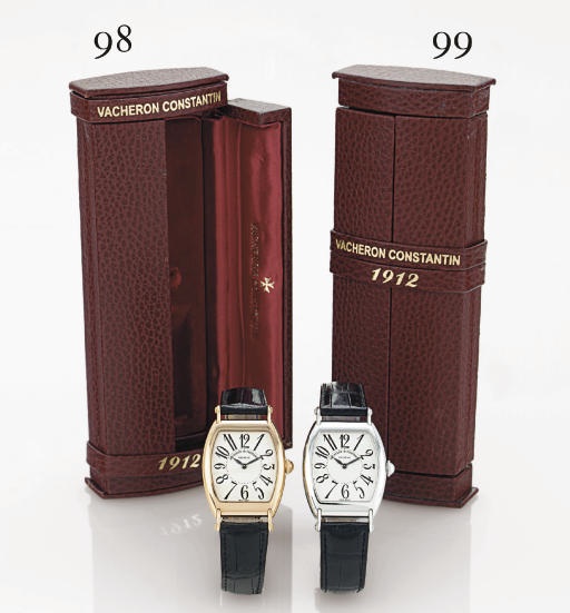 VACHERON CONSTANTIN. A LIMITED EDITION 18K WHITE GOLD TONNEAU WRISTWATCH