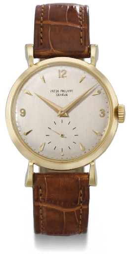 Patek Philippe. A fine, rare and large 18K gold wristwatch