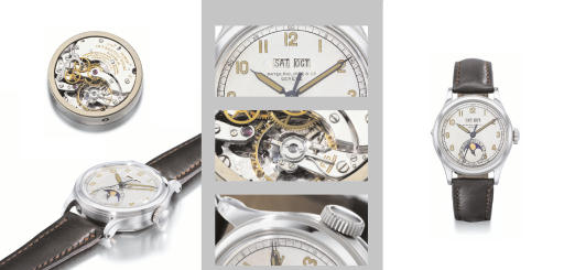 Patek Philippe. An extremely important and unique stainless steel water-resistant perpetual calendar wristwatch with indirect sweep centre seconds, phases of the moon and luminous indexes