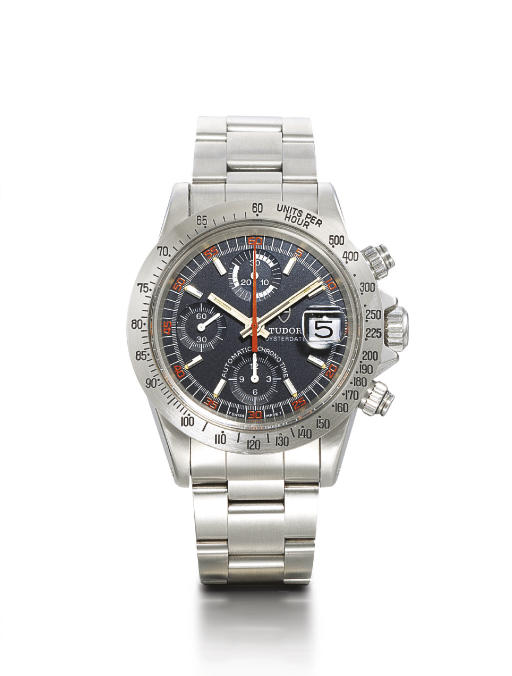TUDOR. A FINE STAINLESS STEEL CHRONOGRAPH WRISTWATCH WITH BRACELET AND DATE