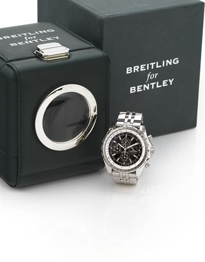 BREITLING. A RARE HEAVY LIMITED EDITION OVERSIZED 18K WHITE GOLD OCTAGONAL AUTOMATIC PERPETUAL CALENDAR CHRONOGRAPH WRISTWATCH WITH SLIDE RULE, MOON PHASES AND BRACELET