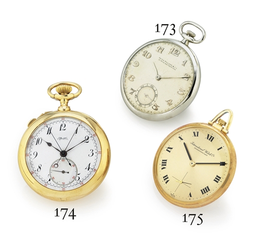 IWC. AN 18K GOLD OPENFACE KEYLESS LEVER DRESS WATCH