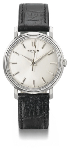 Patek Philippe. An unusual and extremely rare 18K white gold water-resistant wristwatch with sweep centre seconds