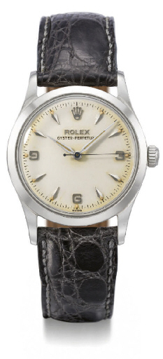 Rolex. A rare stainless steel mid-size self-winding water-resistant wristwatch with sweep centre seconds