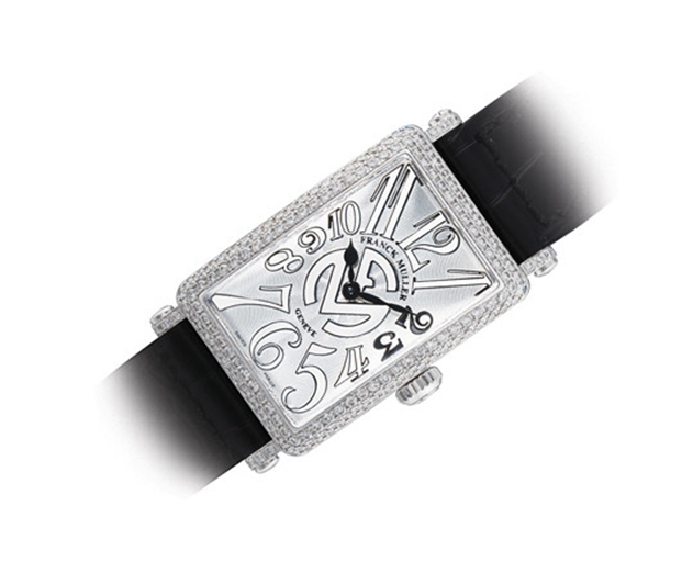 FRANCK MULLER, LONG ISLAND RELIEF FM.LIMITED EDITION 18K WHITE GOLD AND DIAMOND-SET RECTANGULAR WRISTWATCH