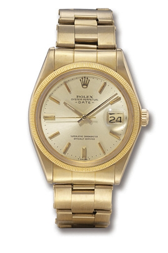 ROLEX, DATE REF. 1507.18K GOLD SELF-WINDING BRACELET WATCH WITH SWEEP SECONDS AND DATE DISPLAY
