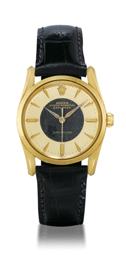 ROLEX, EXPLORER, SUPER PRECISION REF. 5590.14K GOLD SELF-WINDING WRISTWATCH WITH SWEEP SECONDS
